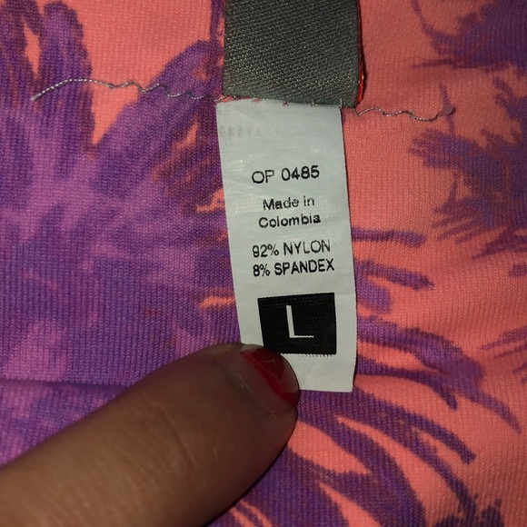 OP reversible bikini - purple peach and palm trees - Picture 4 of 4
